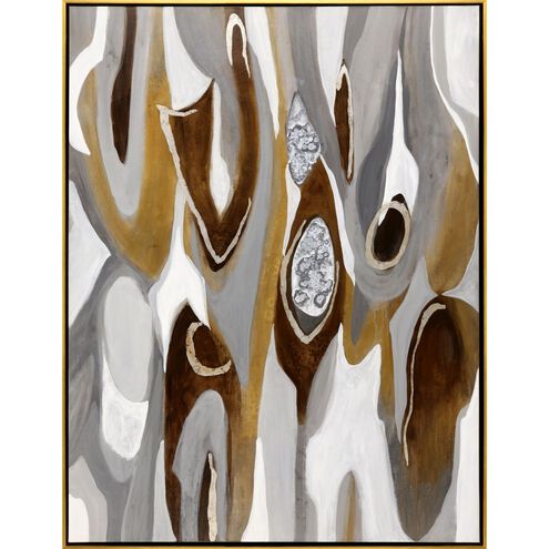 Geometrics Collection Antique Gold Wood Floater Frame Canvas