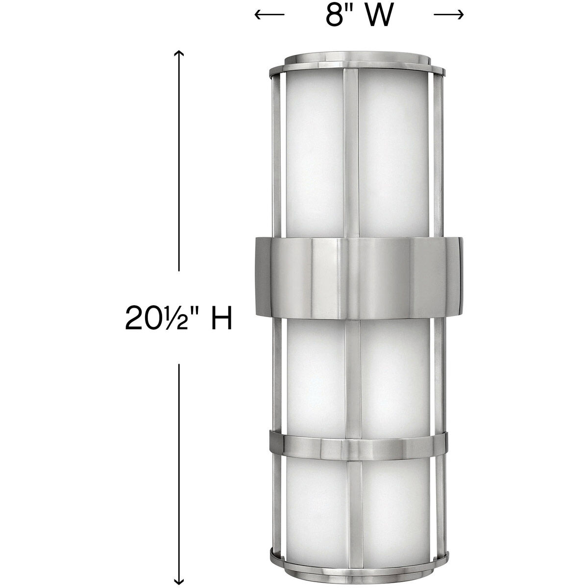 Saturn 2 Light 21 inch Stainless Steel Outdoor Wall Lantern in Incandescent, Large