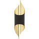 Clasp LED 4 inch Bronze and Gold Leaf ADA Wall Sconce Wall Light