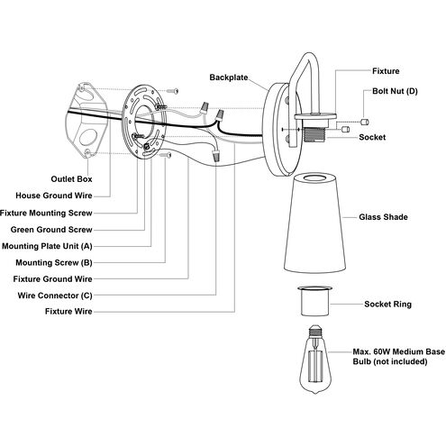 Beverly LED 7.75 inch Muted Brass Bathroom Light Wall Light in 1