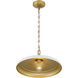 Crowne 1 Light 16 inch Legacy Brass and Off White Cream Pendant Ceiling Light