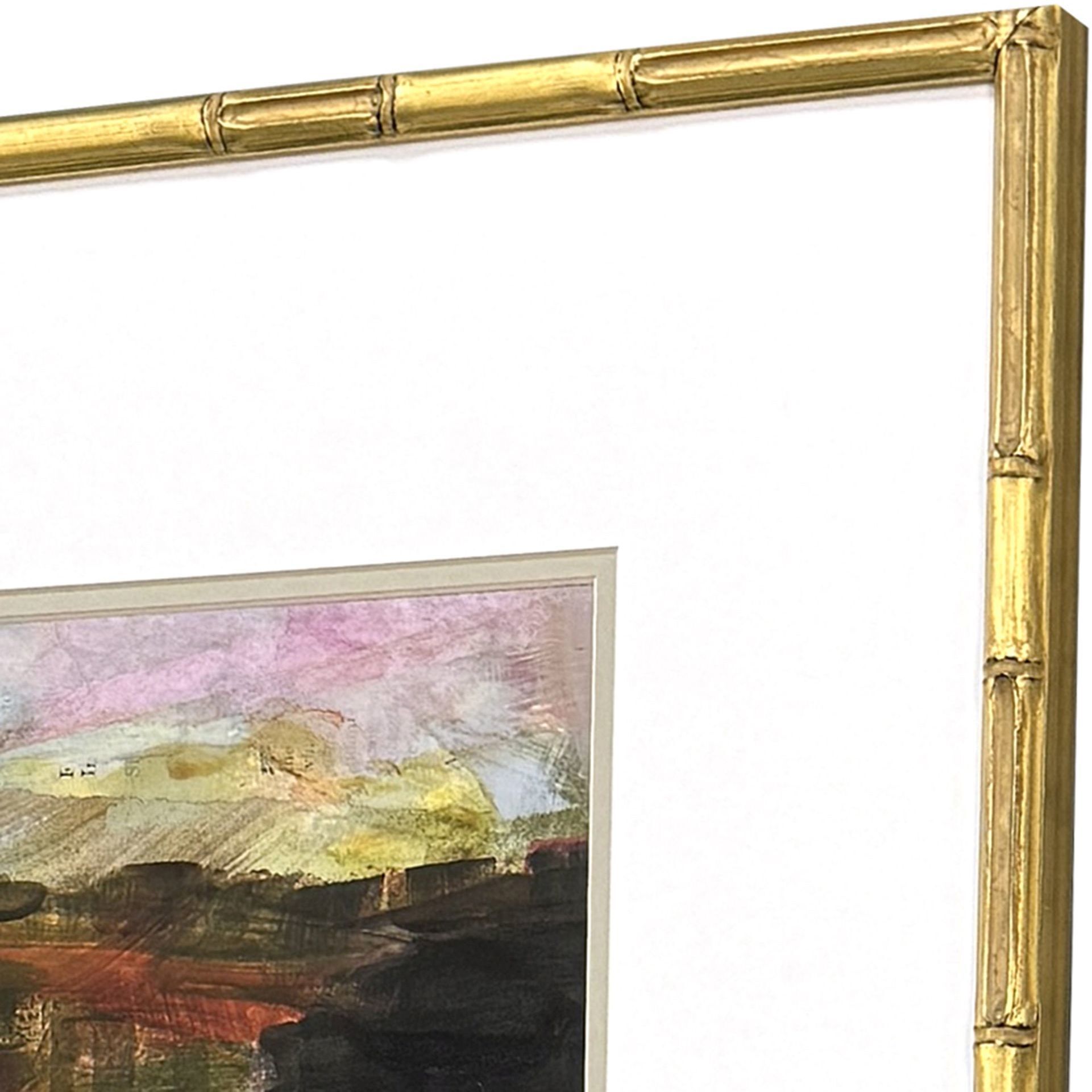 Lost Rugged Green and Orange and Pink and Multi Framed Art