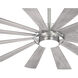 Windmolen 65 inch Brushed Steel with Grey Ashwood Blades Outdoor Ceiling Fan