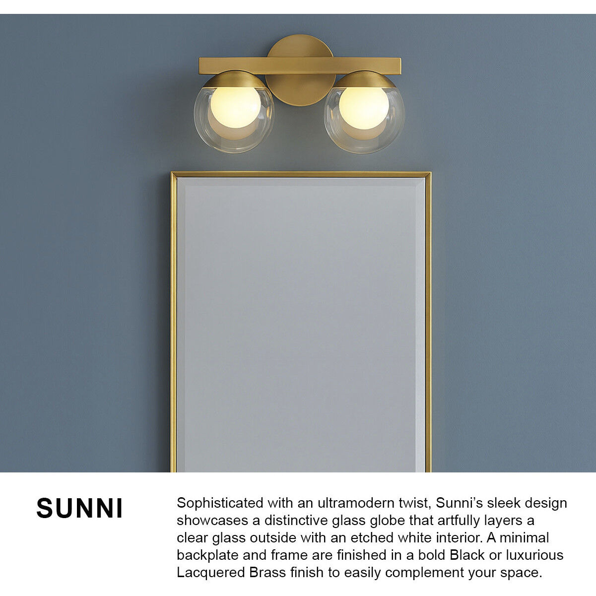 Sunni LED 15 inch Lacquered Brass Vanity Light Wall Light, Small