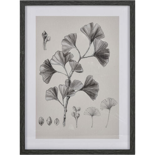 Ginkgo Botanic Ivory with Black Framed Wall Art