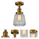 Franklin Restoration Chatham 1 Light 6 inch Brushed Brass Semi-Flush Mount Ceiling Light in Clear Glass, Franklin Restoration