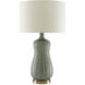 Mamora 29 inch 150 watt Green and Antique Brass Table Lamp Portable Light