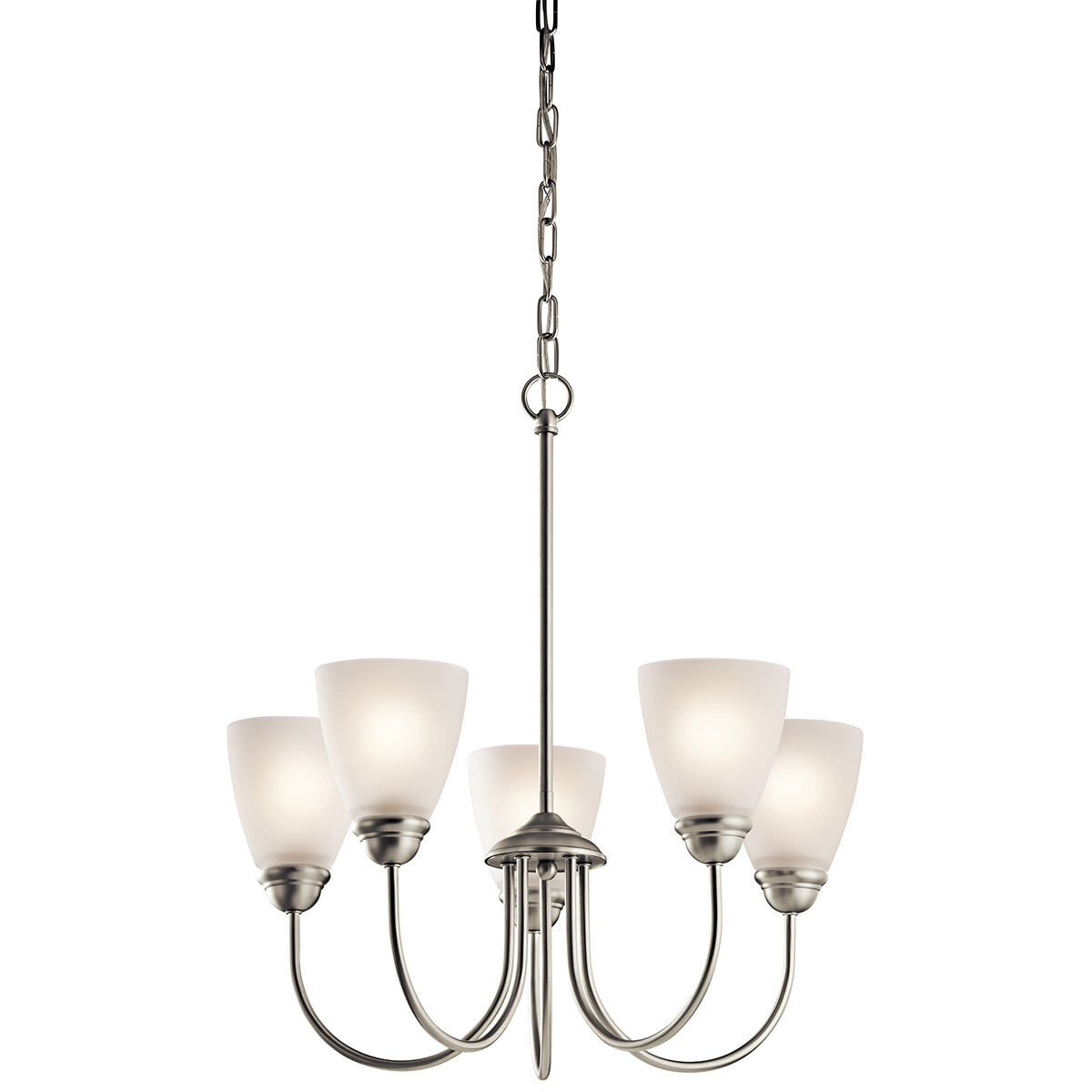 Jolie 5 Light 22 inch Brushed Nickel Chandelier 1 Tier Medium Ceiling Light in Incandescent, 1 Tier Medium