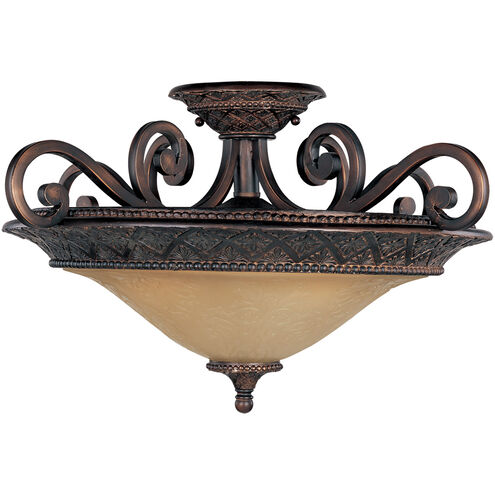 Symphony 3 Light 23 inch Oil Rubbed Bronze Semi Flush Mount Ceiling Light