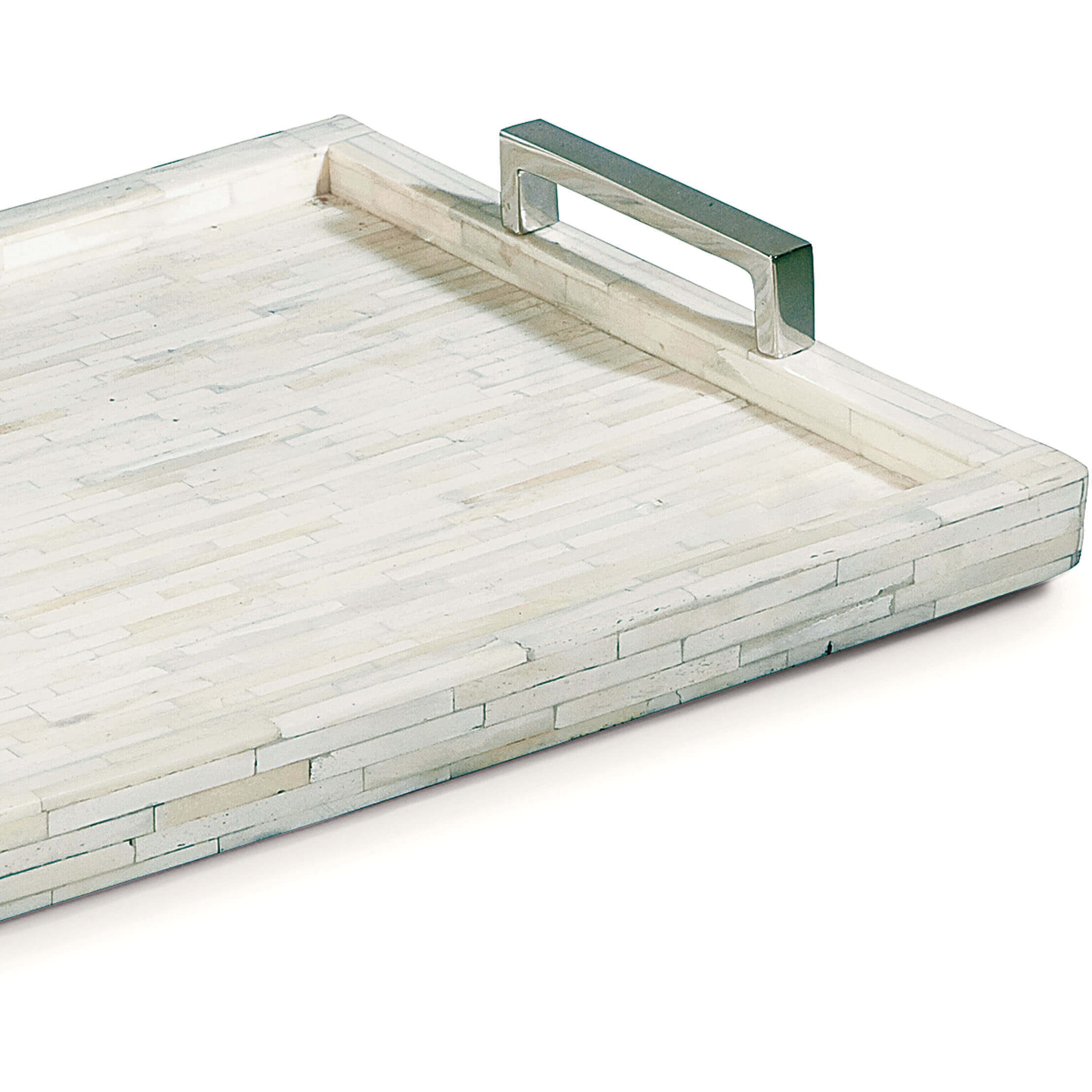 Rectangular Polished Nickel Serving Tray
