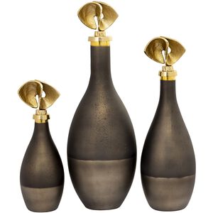 Aimee Metallic Brown with Gold Bottle, Set of 3