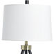 Steel 25.5 inch 60 watt Werth Gold and Black and White Table Lamp Portable Light
