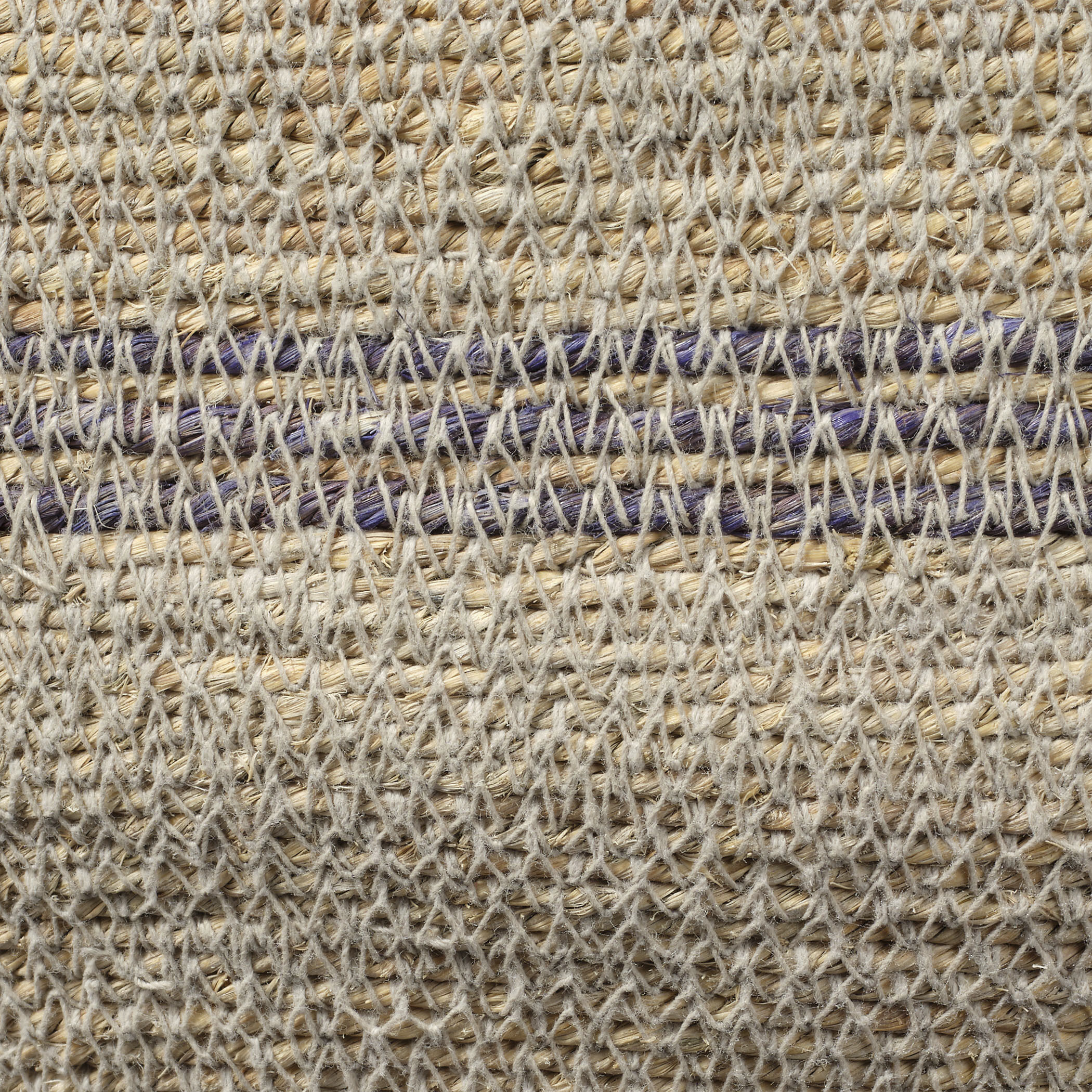 Trophy 15.5 X 12 inch Basket in Natural Seagrass with Blue Accents, Inline