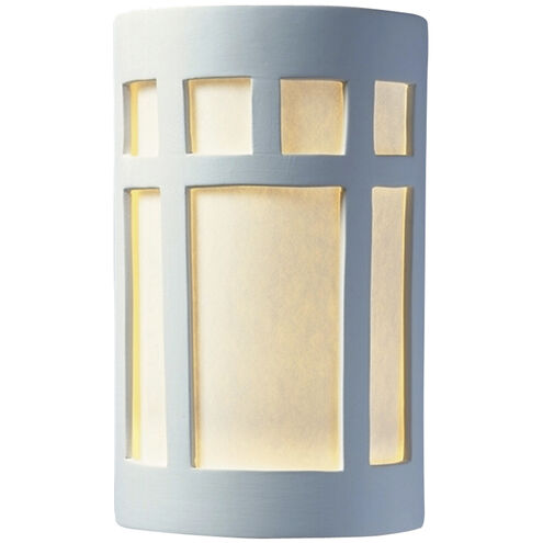 Ambiance Cylinder LED 9 inch Celadon Green Crackle Outdoor Wall Sconce in 1000 Lm LED, Small