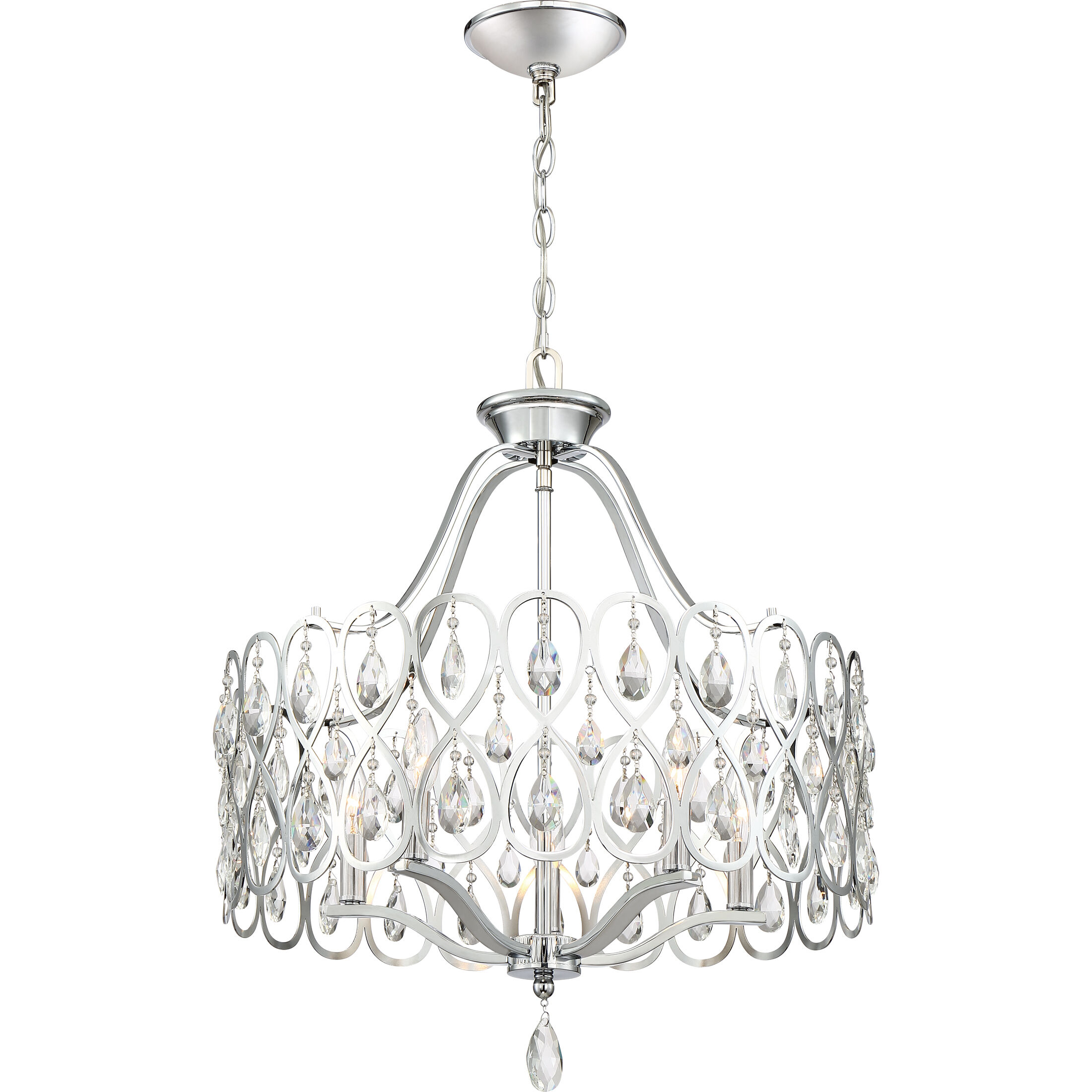 Lulu 5 Light 22 inch Polished Chrome Chandelier Ceiling Light
