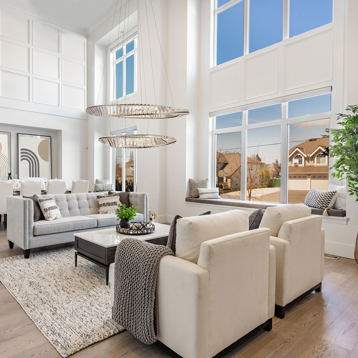 Stella 31.5 inch Satin Nickel Down Chandelier Ceiling Light