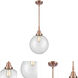 Franklin Restoration Beacon LED 10 inch Antique Copper Mini Pendant Ceiling Light in Clear Glass