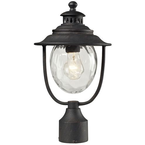 Searsport 1 Light 15 inch Weathered Charcoal with Clear Outdoor Post Light