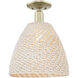 Natural Ballston Dome 1 Light 11.75 inch Antique Brass Semi-Flush Mount Ceiling Light