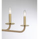 Cannon 6 Light 44 inch Warm Brass and Rope Chandelier Ceiling Light