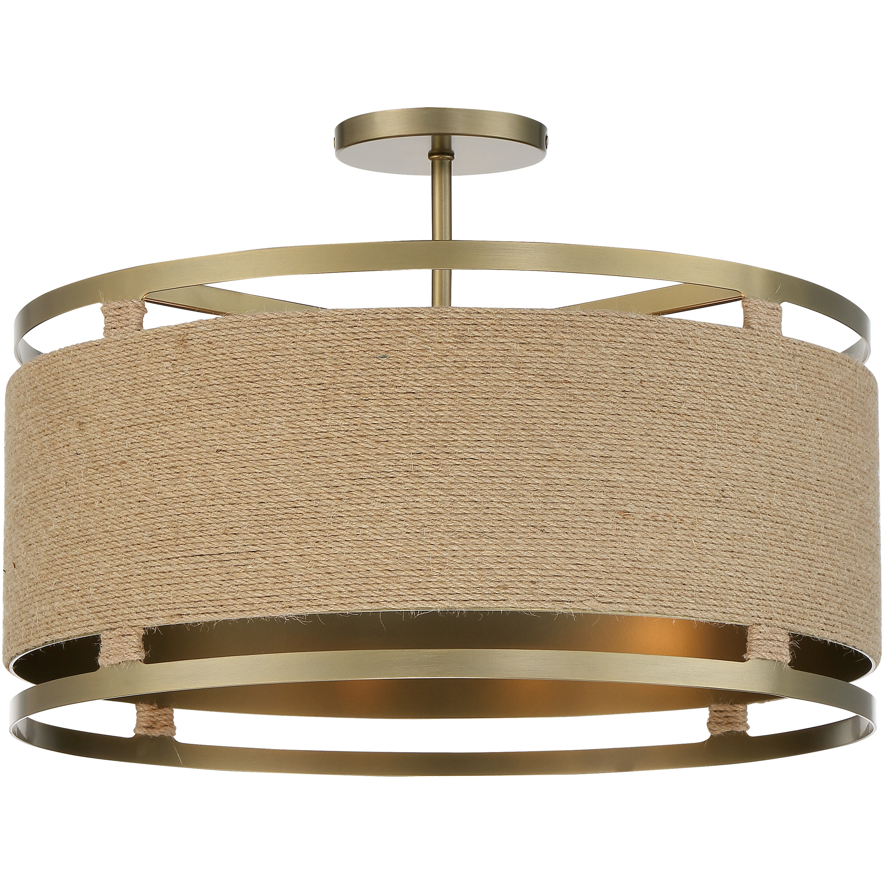 Windward Passage 4 Light 21 inch Soft Brass Semi Flush Mount Ceiling Light