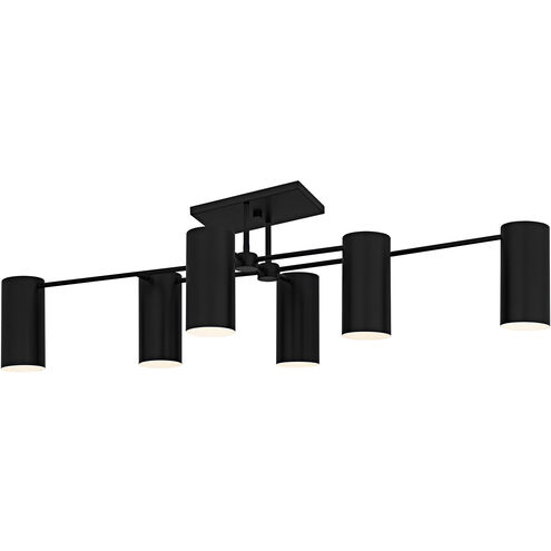 Foreland 6 Light 50 inch Matte Black Semi-Flush Mount Ceiling Light, Extra Large