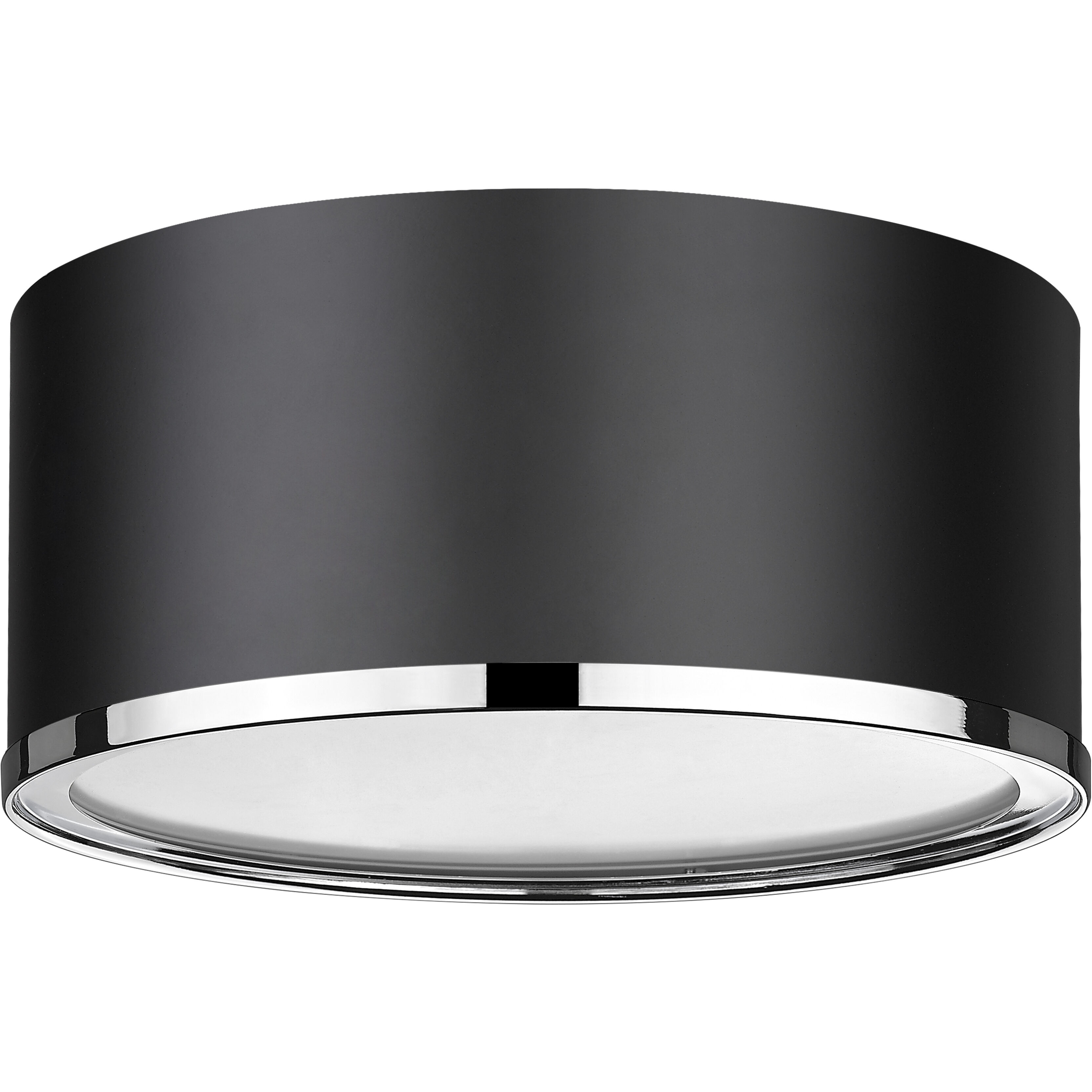Arlo 2 Light 12.25 inch Matte Black and Chrome Flush Mount Ceiling Light