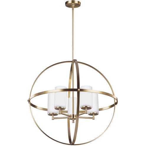Alturas 5 Light 27.25 inch Satin Brass Chandelier Ceiling Light