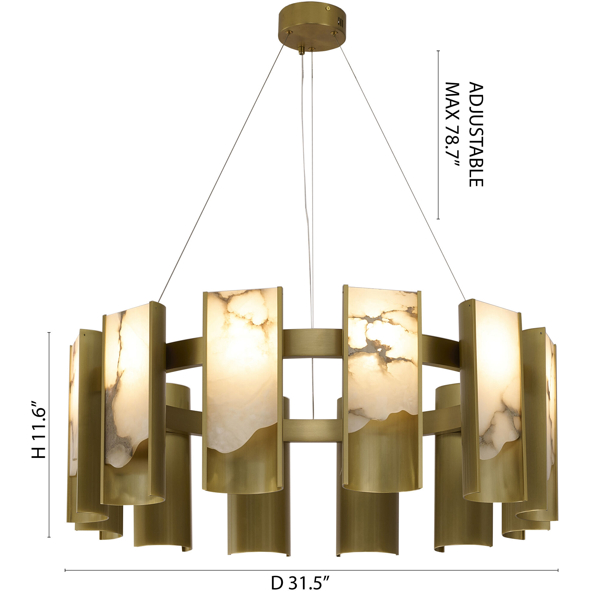 Canada LED 11.6 inch Satin Brass Chandelier Ceiling Light