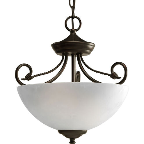 Pavilion 2 Light 14 inch Antique Bronze Semi-Flush Mount Ceiling Light