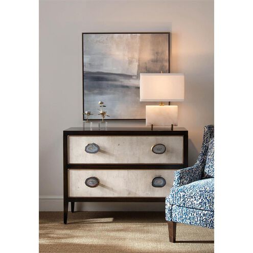 Palma Windsor Black Wtiza Gesso Chest, Two Drawers