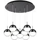 Pluto Multi Pendant Ceiling Light in Black Chrome