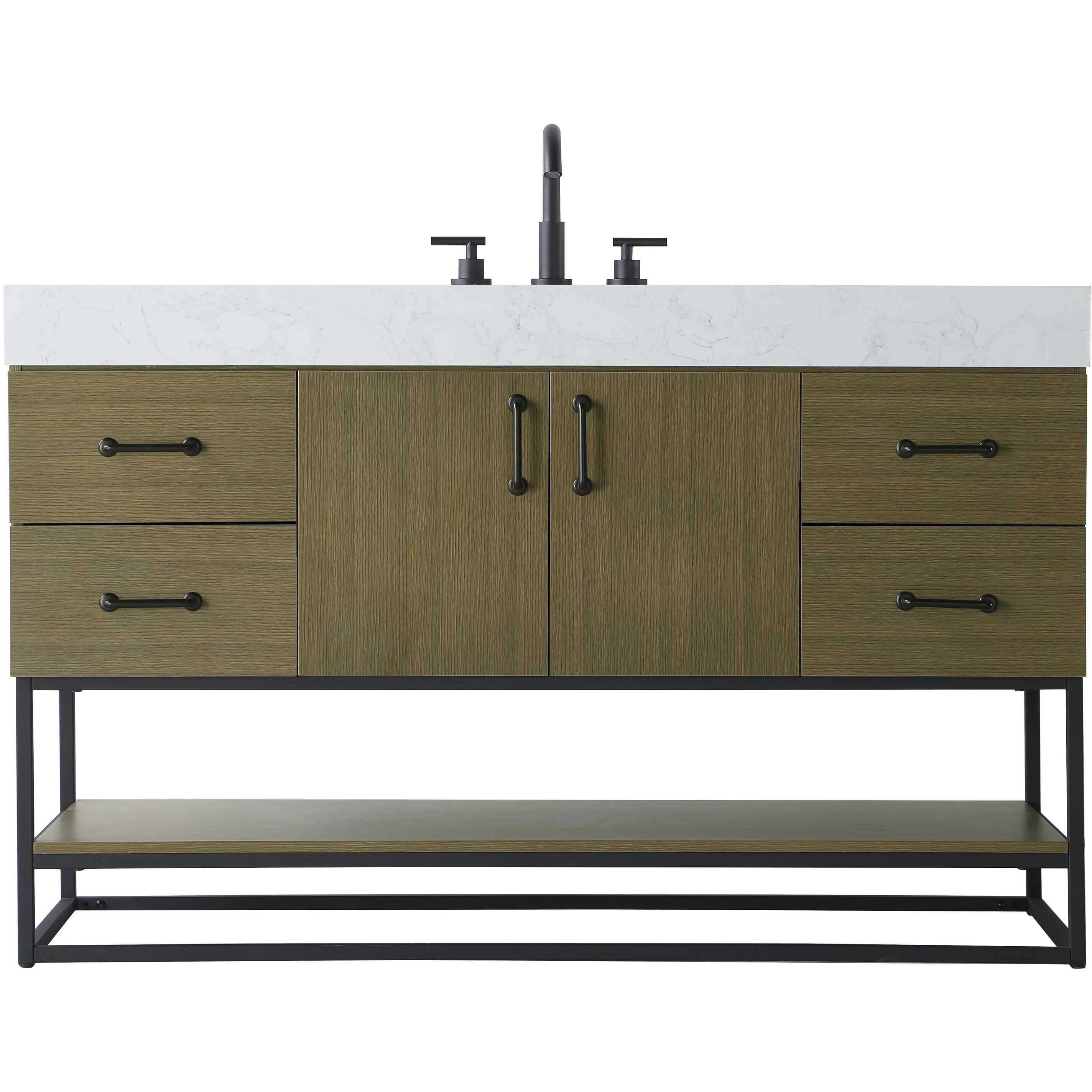 Caroline 54 X 34 inch Chestnut Brown Bathroom Vanity Cabinet