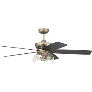 Gibson 52 inch Satin Brass with Flat Black Blades Ceiling Fan