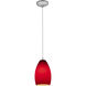 Champagne 1 Light 5 inch Brushed Steel Pendant Ceiling Light in Red