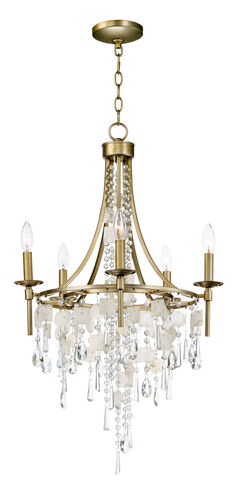 Cebu 5 Light 20.75 inch Capiz/Gold Silver Chandelier Ceiling Light