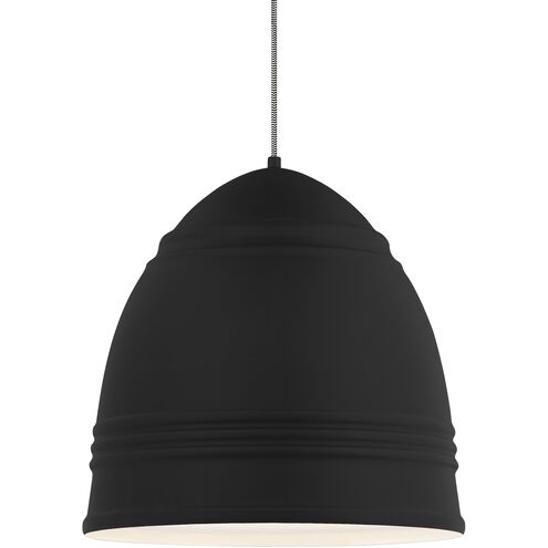 Loft LED 17.3 inch Rubberized Black with White Line-Voltage Pendant Ceiling Light, Grande