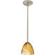 Vila 1 Light Satin Nickel Stem Pendant Ceiling Light