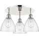 Bristol Glass 3 Light 19.25 inch Polished Nickel Flush Mount Ceiling Light in Seedy