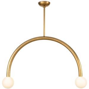 Happy LED 33.5 inch Natural Brass Pendant Ceiling Light, Large