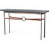 Equus 60 X 14 inch Dark Smoke and Dark Smoke Console Table in British Brown Leather with Maple Grey, Wood Top