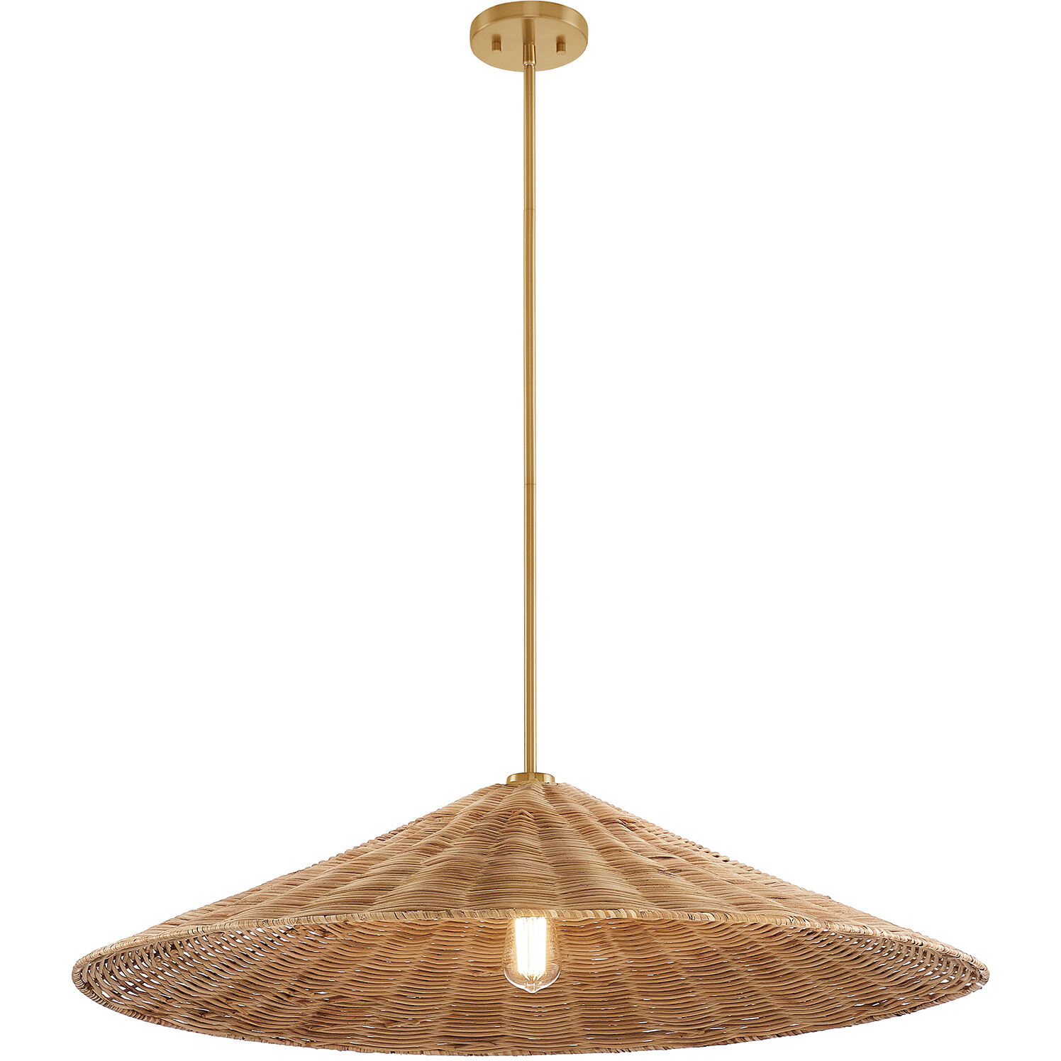 Bohemian 1 Light 35 inch Natural Brass Pendant Ceiling Light