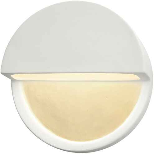 Ambiance LED 8 inch Matte White with Champagne Gold ADA Wall Sconce Wall Light, Closed Top Fixture, Dome