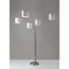 Trinity 82 inch 60.00 watt Brushed Steel Arc Lamp Portable Light, 5 Arm