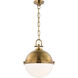 Chapman & Myers Adrian LED 17 inch Antique-Burnished Brass Globe Pendant Ceiling Light, Large 