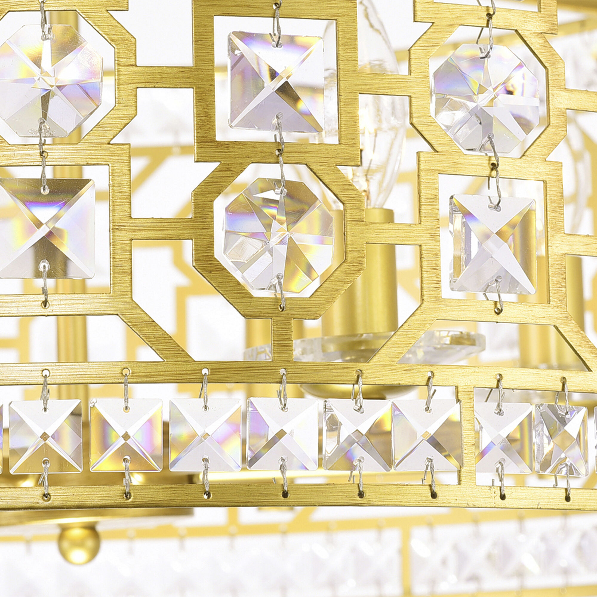 Belinda 6 Light 23 inch Champagne Drum Shade Chandelier Ceiling Light