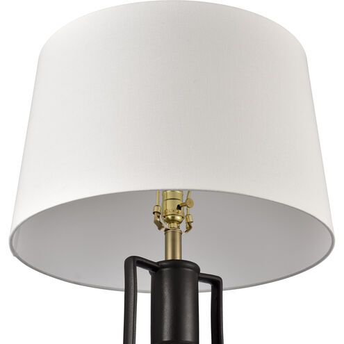 Corin 33 inch 150.00 watt Matte Black with Honey Brass Table Lamp Portable Light