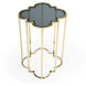 Auroria Glass Side Table in Black,Gold