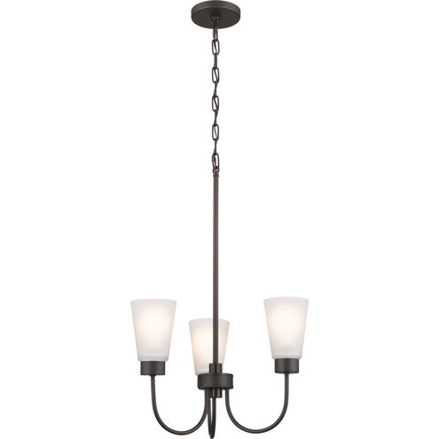 Erma 3 Light Olde Bronze Chandelier Ceiling Light, Small, 1 Tier