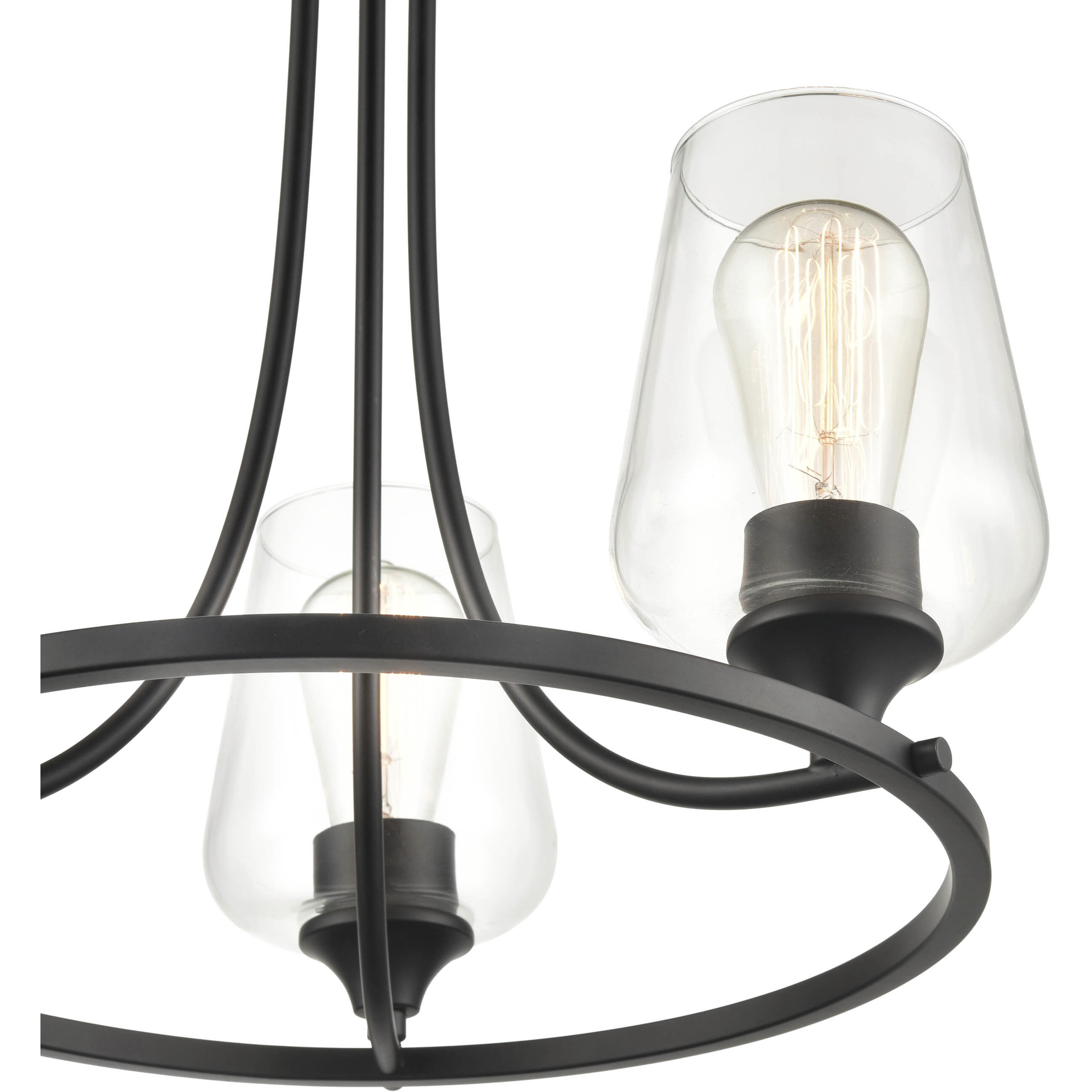 Ashford 3 Light 18 inch Matte Black Chandelier Ceiling Light